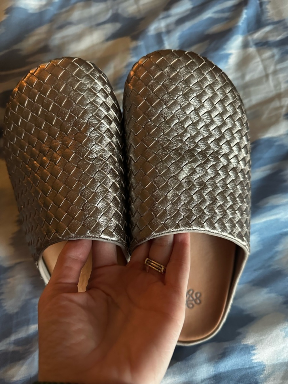The Sak Woven Metallic Silver Slip-On Mules - Picture 2 of 5